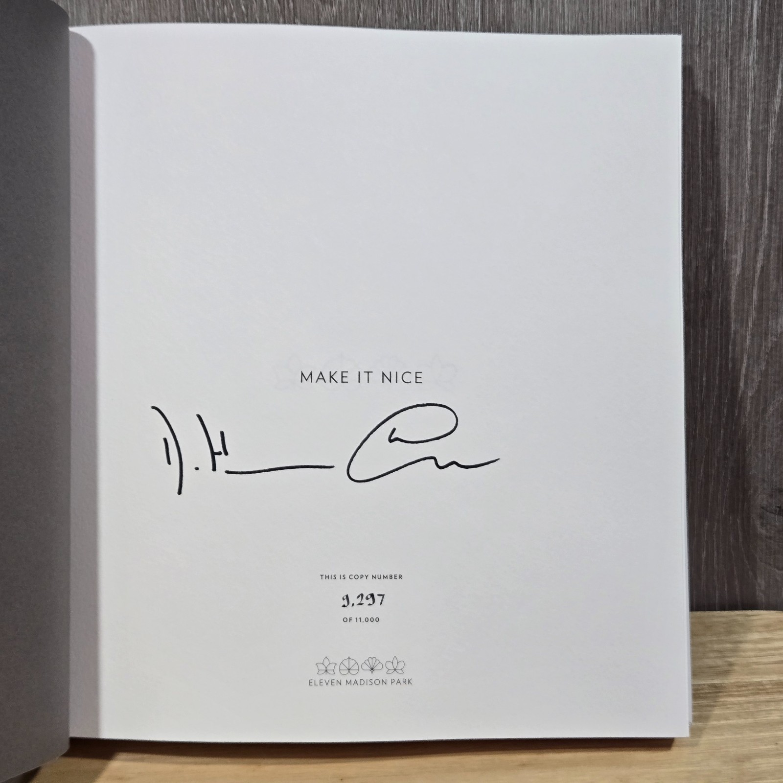 Eleven Madison Park: the Next Chapter Signed Limited Edition #9297 Hardcover