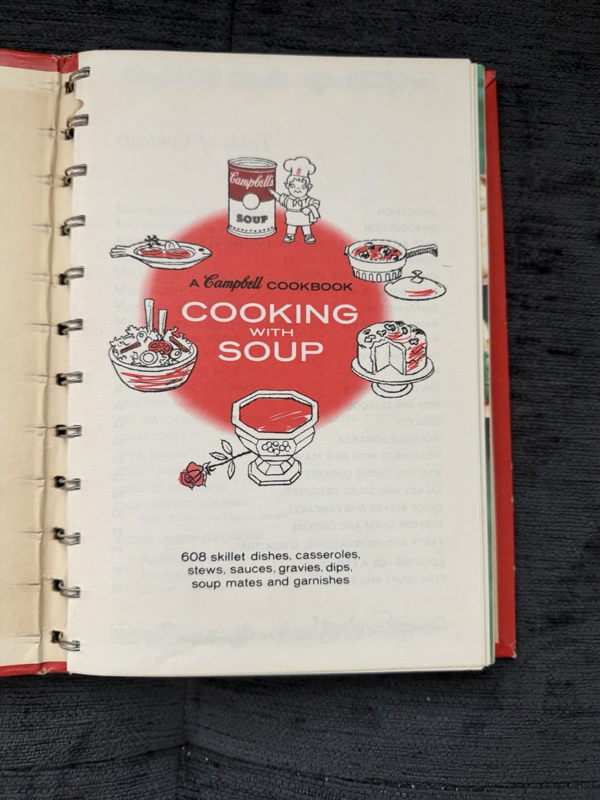 Vintage 1972 Campbell Cookbook Cooking With Soup Spiral bound Cookbook Lot Of 2