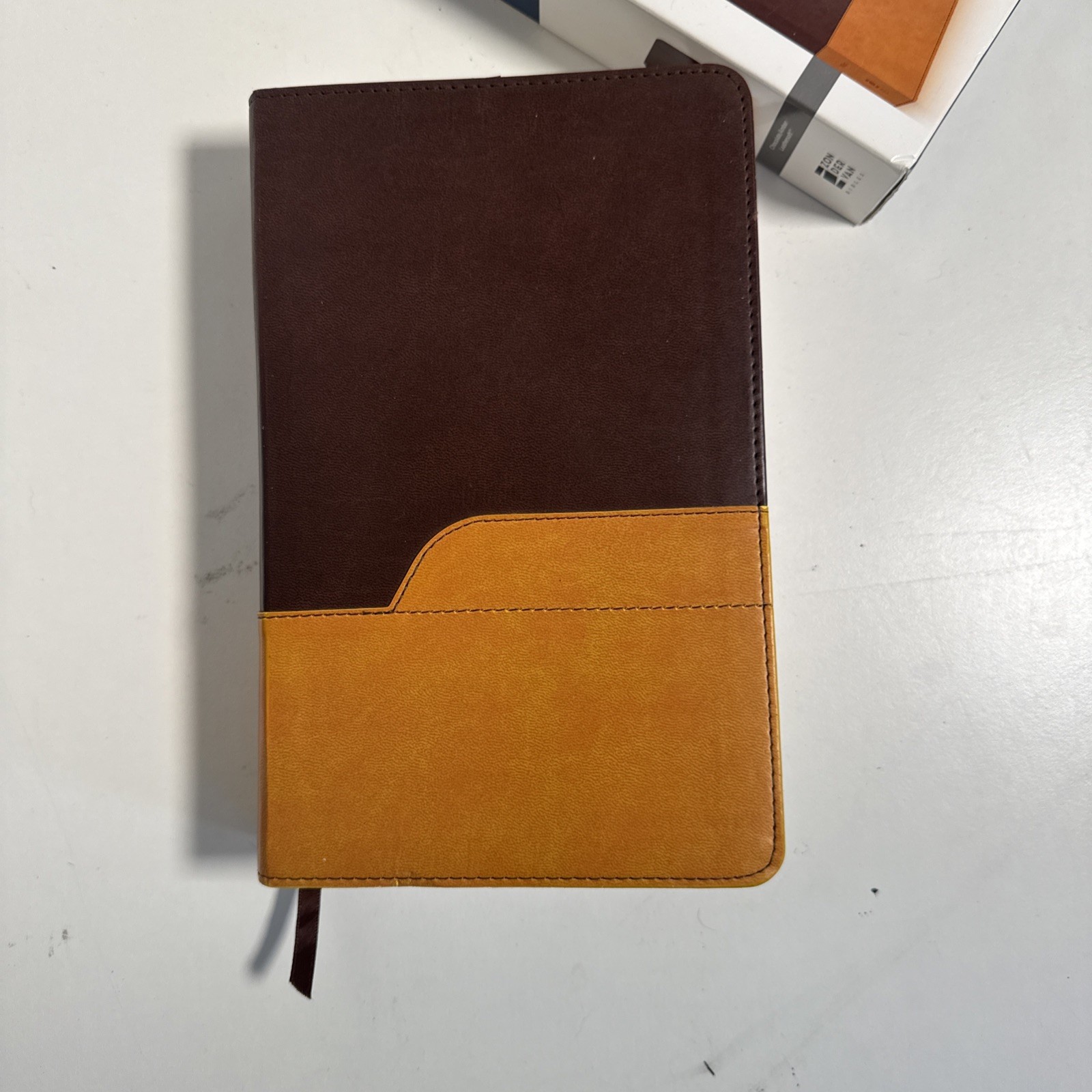 Brand New NIV Large Print Holy Bible Leather Soft Chocolate Amber Zondervan
