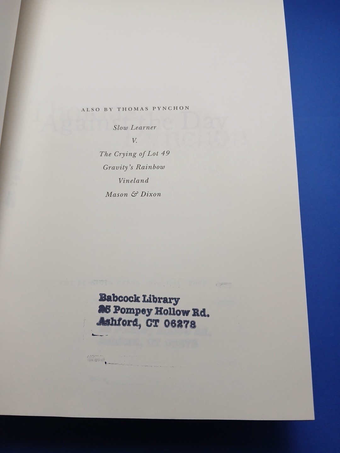 Thomas Pynchon – Against the Day – First Edition, 1st Printing The Penguin Press