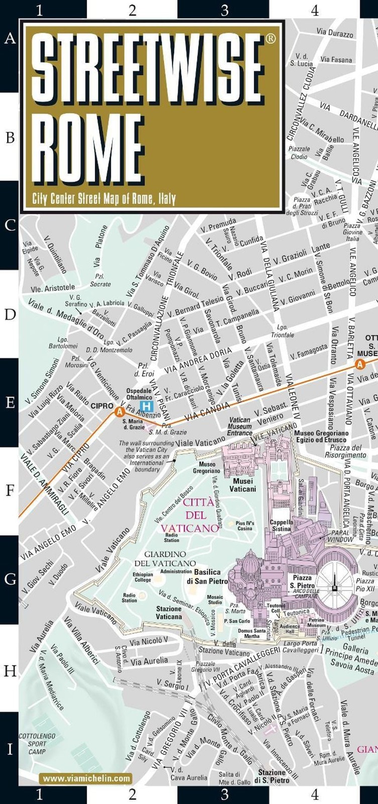 Streetwise Rome Map – Laminated City Center Street Map of Rome, Italy: City Plan