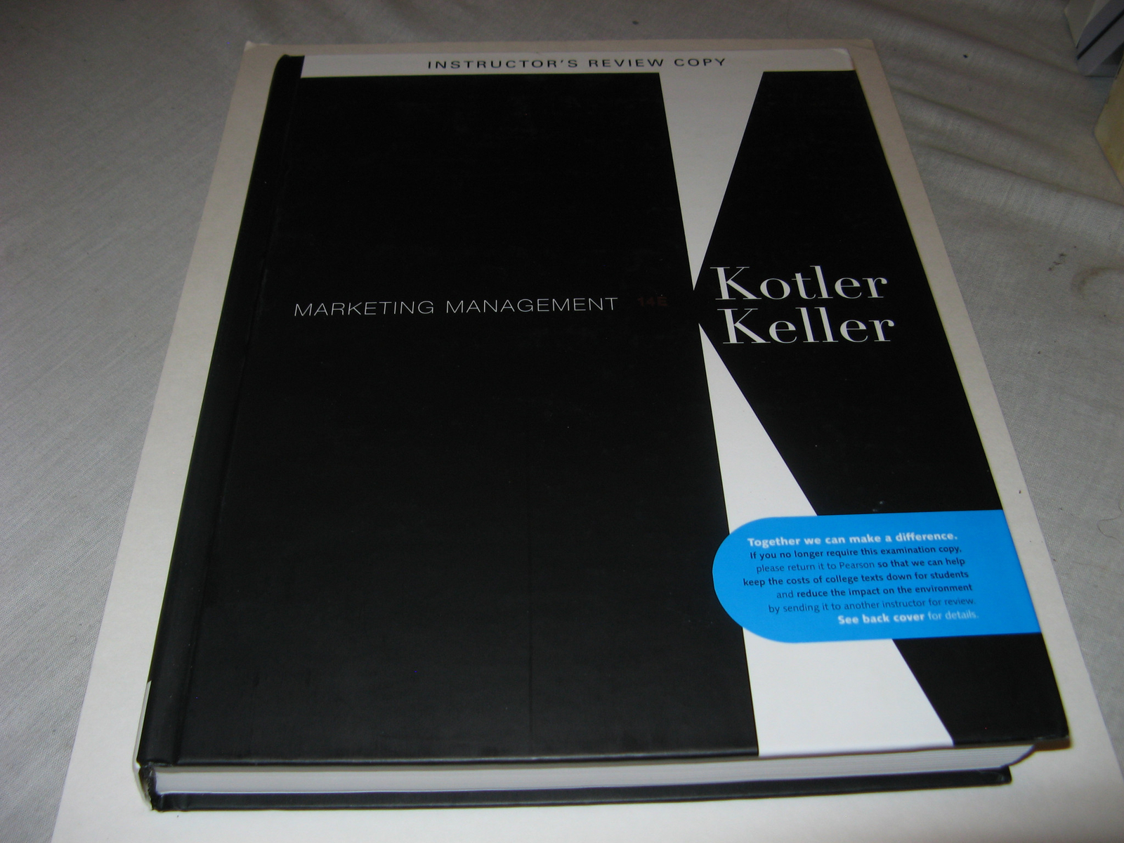 Marketing Management Instructors Review Copy Hard Back Textbook Kotler & Keller