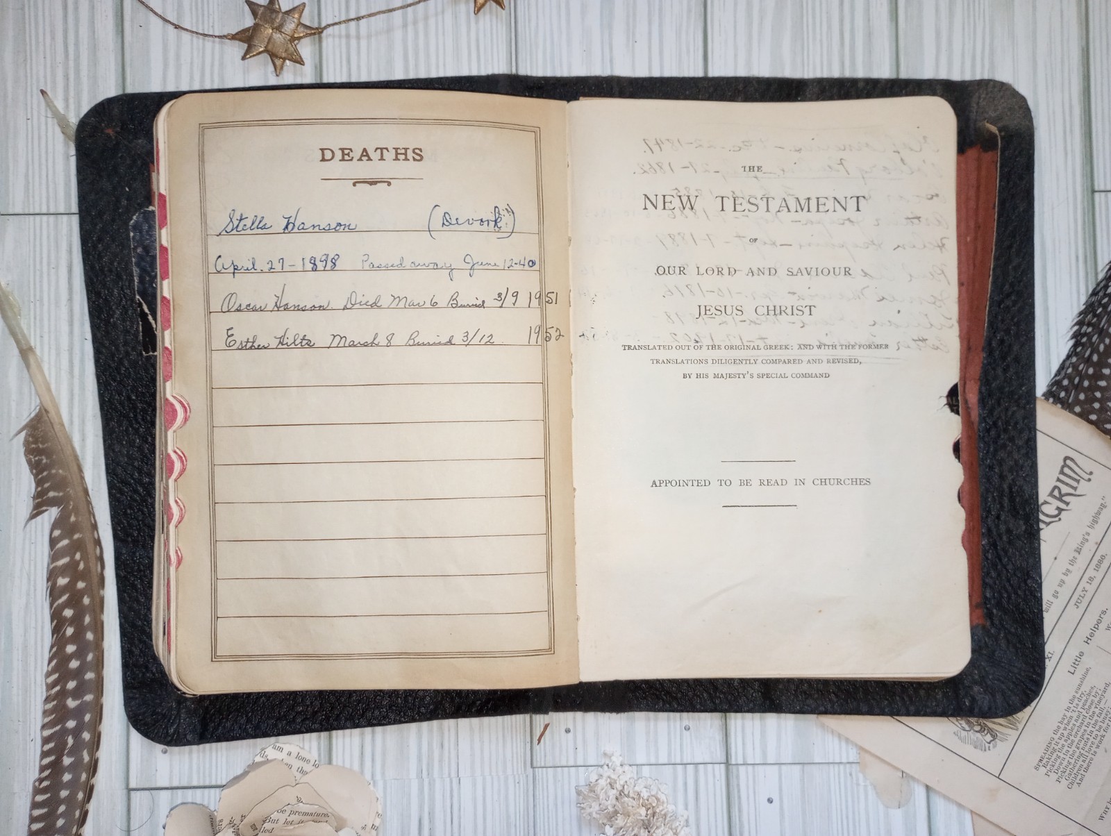 1896 Holy Bible S.S. Teachers Edition Antique Leather Saalfield Family Records