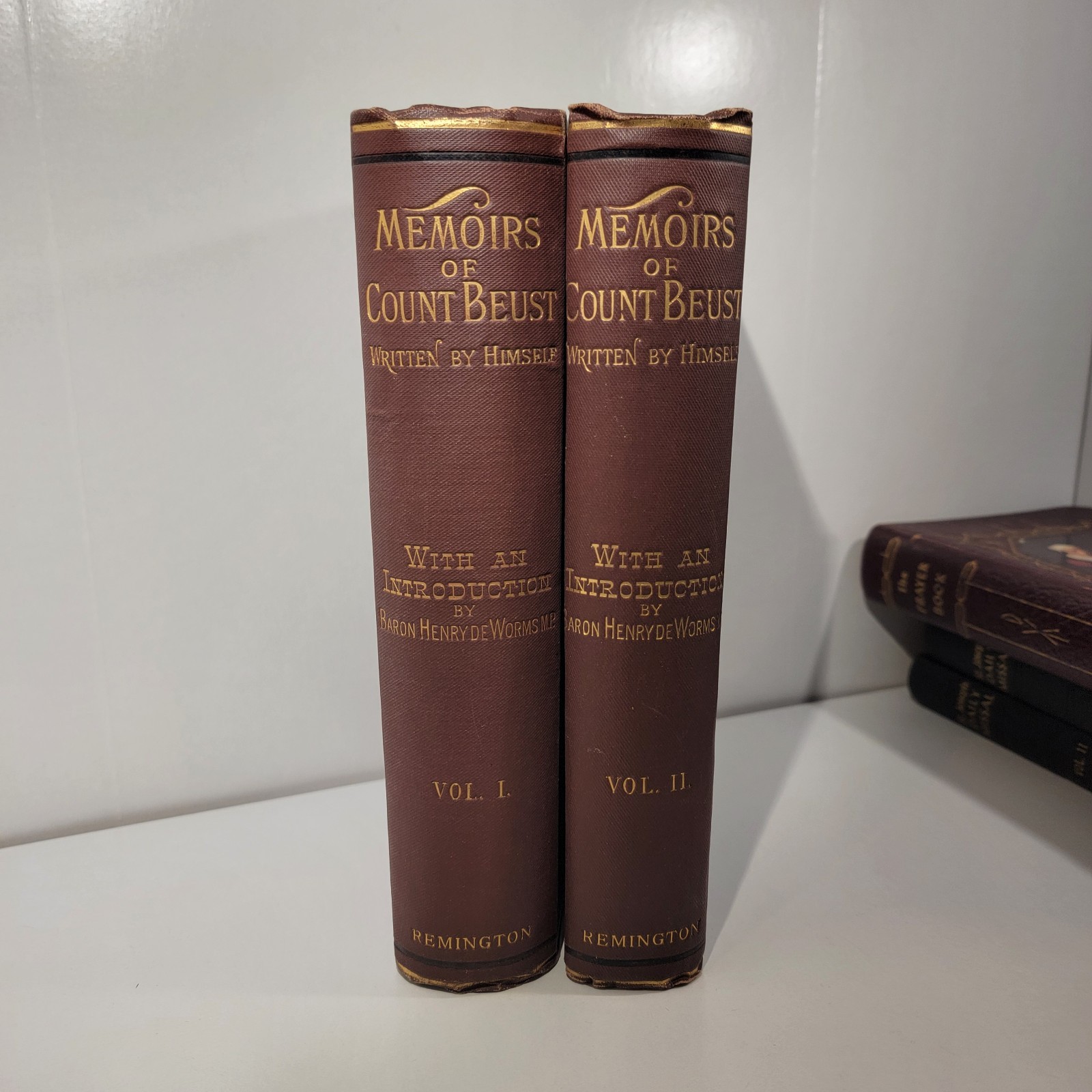 Memoirs of Count Beust Baron de Worms Reminton Volumes 1 & 2 Hardcover Set