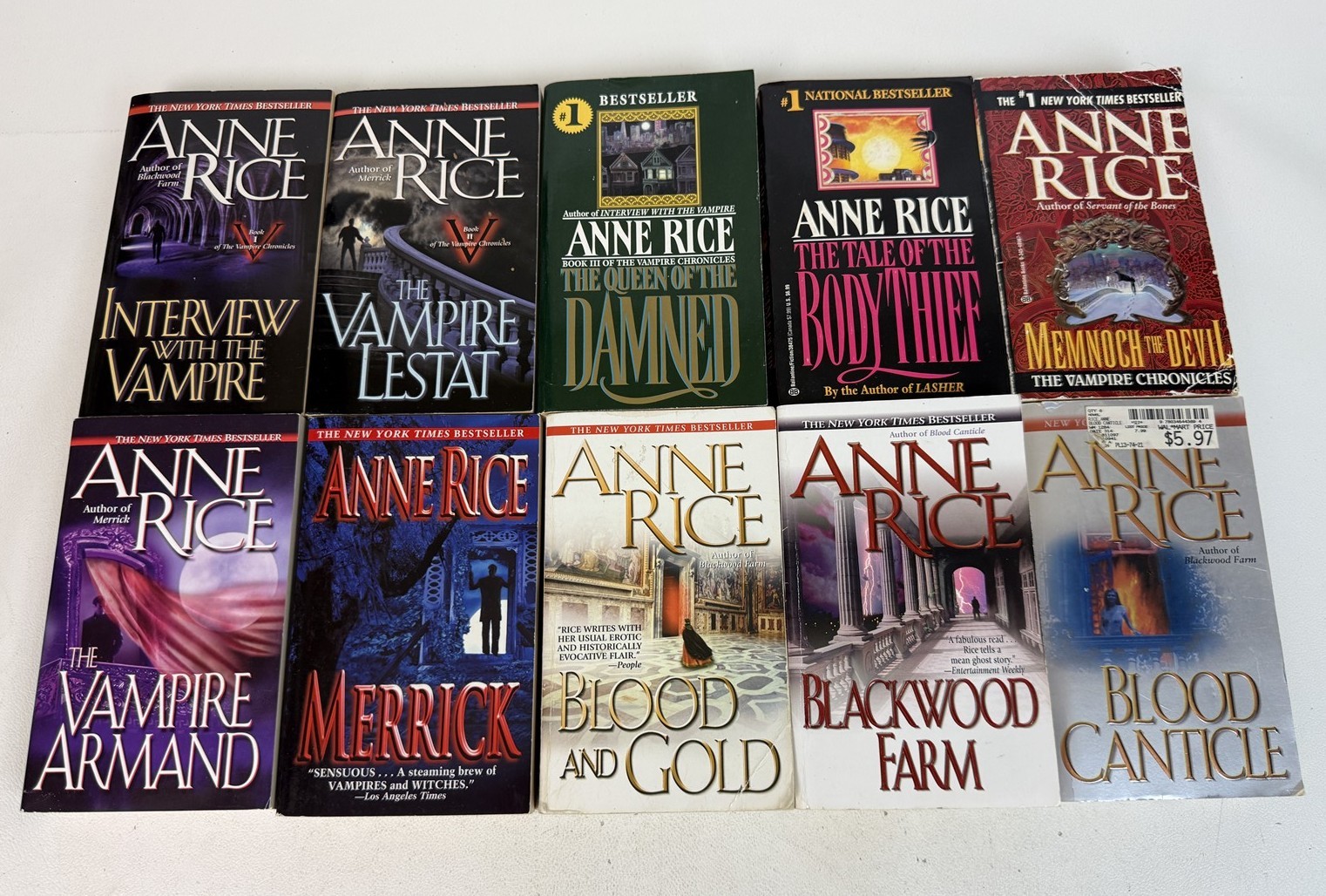 Anne Rice Lot 10 Vampire Chronicles Lestat Armand Merrick Blood Gold Canticle