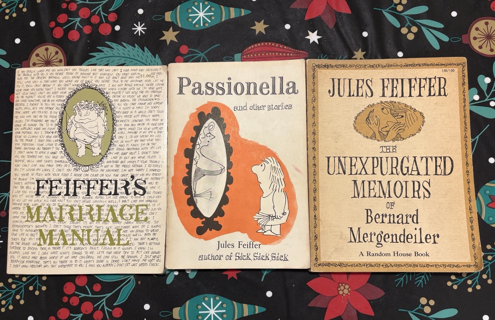 Jules Feiffer First Printings Book Lot – 3 Vintage Paperbacks, Clean White Pages