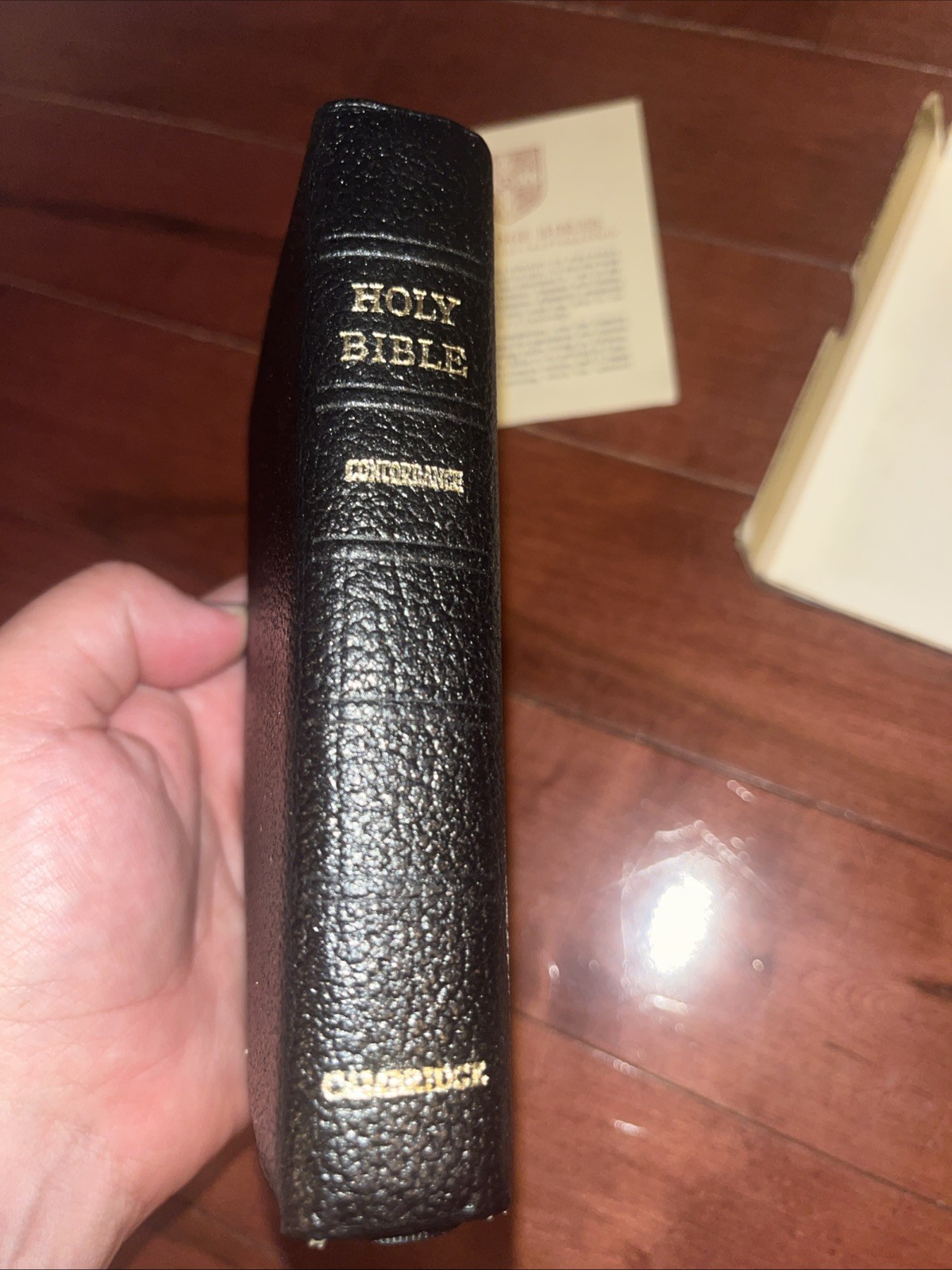 Vintage Cambridge Concord Bible KJV Genuine Berkshire Leather Gold Edges Crystal