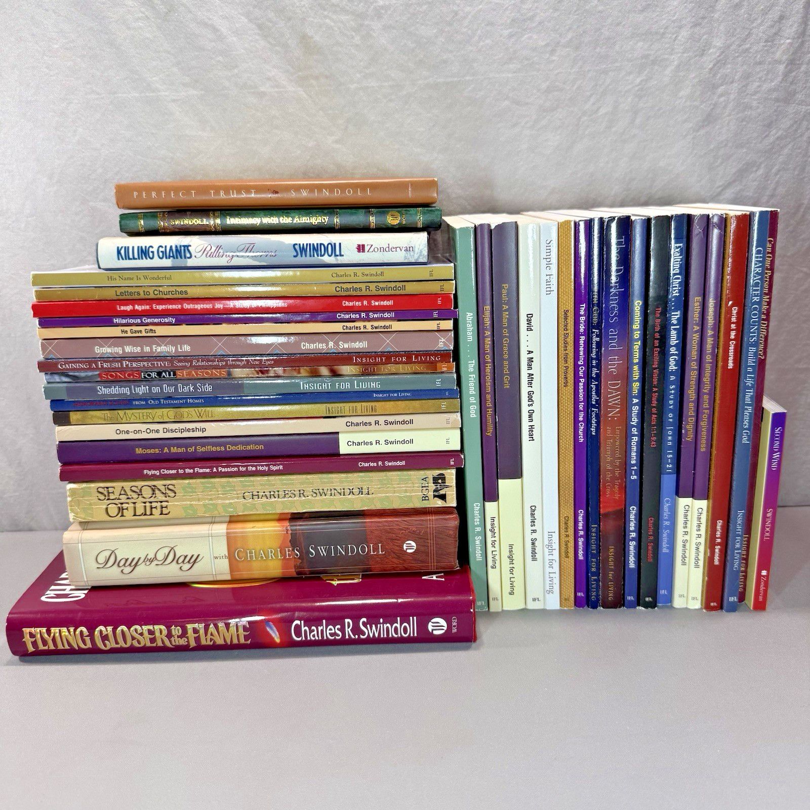 Charles R Swindoll Books Large Lot of 38 Books Bible Study Guides Good Condition