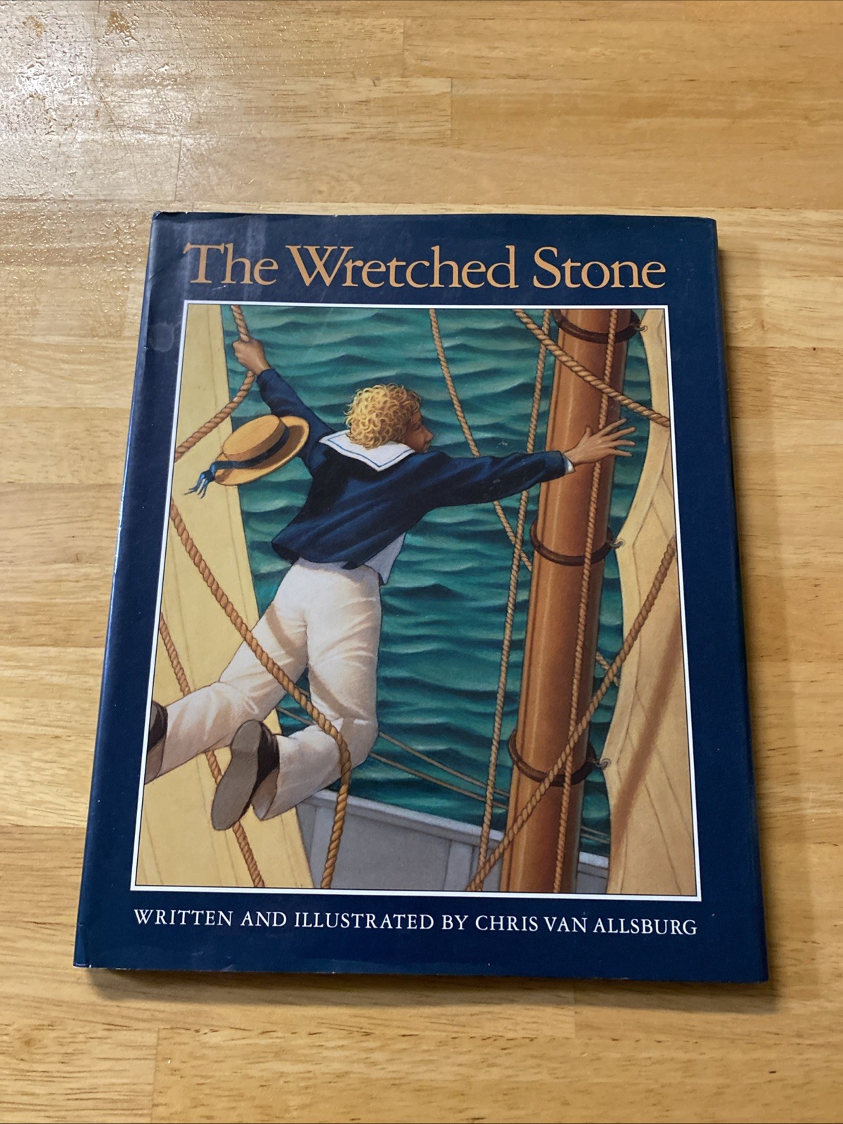 “The Wretched Stone” by Chris Van Allsburg (1991, Hardcover) First Ed. Very Good