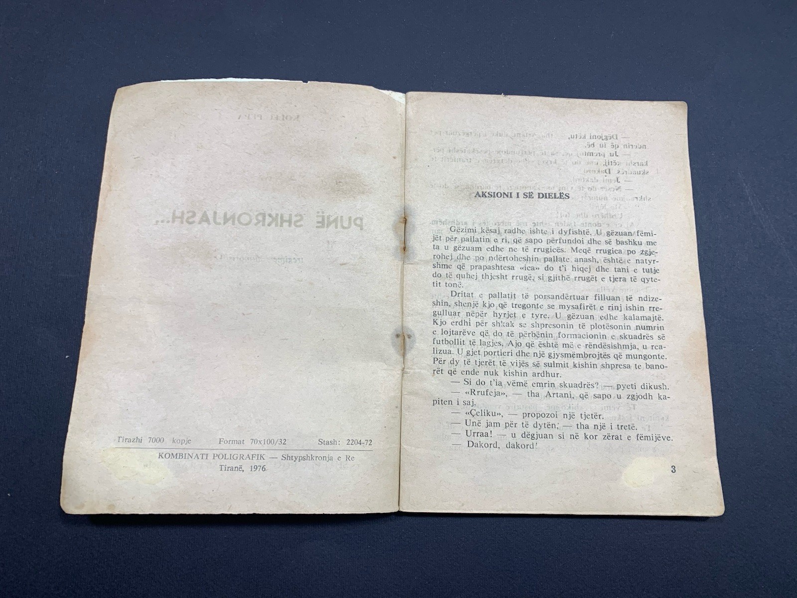 OLD ALBANIA BOOK-KOLEC PEPA-PUNE SHKRONJASH-TREGIME HUMORISTIKE-1976-COMMUNISM