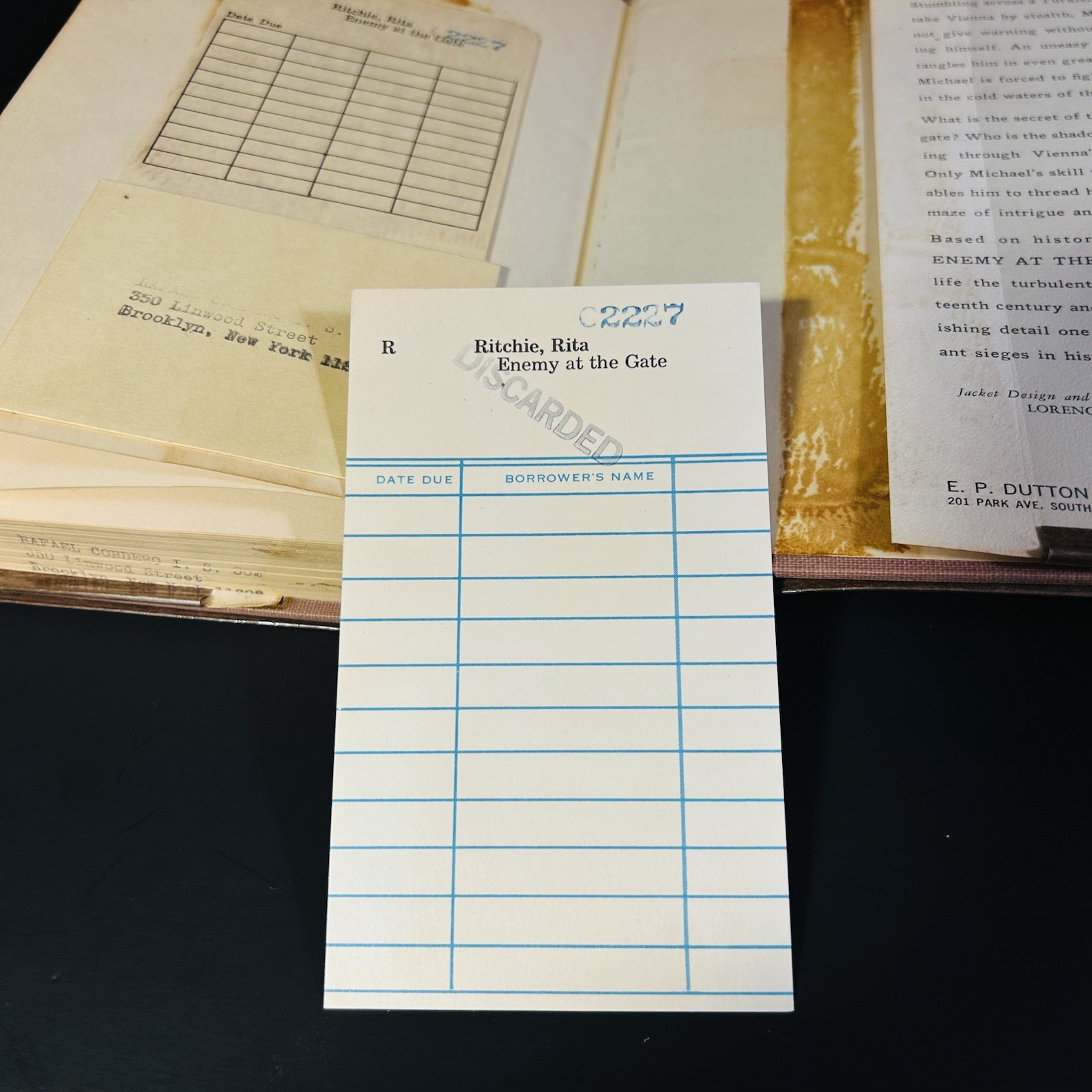 The Enemy at the Gate Rita Ritchie HC DJ 1966 5th Printing Ex-Library