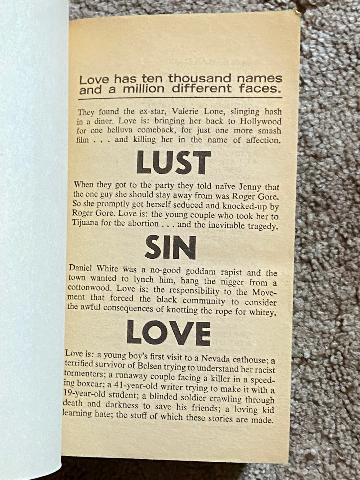 LOVE AIN’T NOTHING BUT SEX MISSPELLED Harlan Ellison 1976 1st PB Print; VGC
