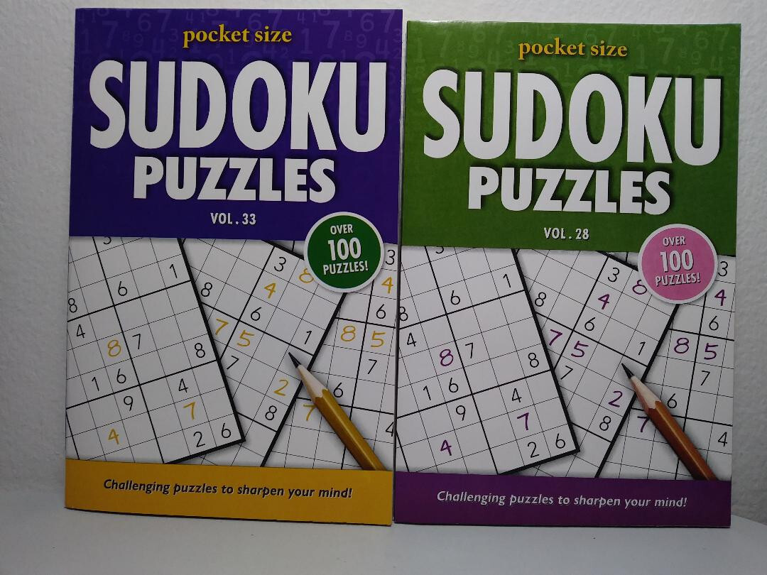 sudoku puzzle books 5 inches x 8 inches
