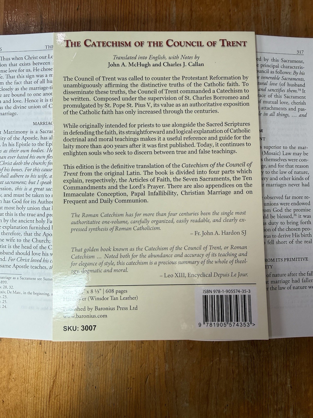Catechism Of The Council Of Trent Baronius Press With Tabs