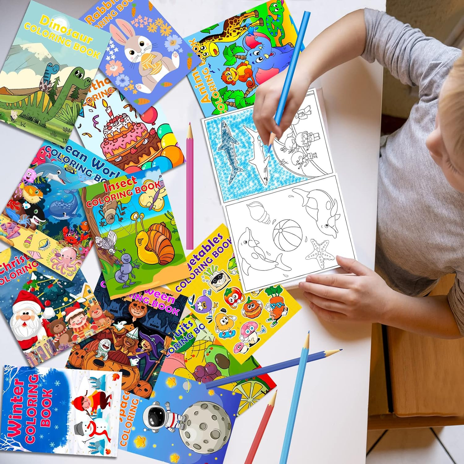 24Pack Coloring Books for Kids Ages 4-8 8-12, Small Bulk Coloring Books for Kids