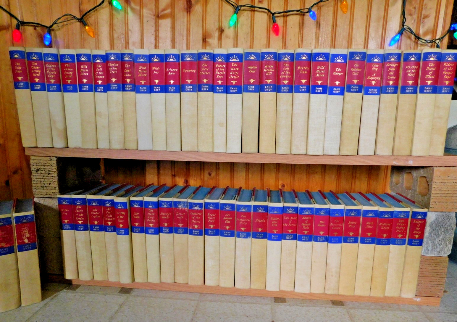 ZANE GREY 58 Book Lot Hardcover Matching Set Walter J Black Western Novels Clean