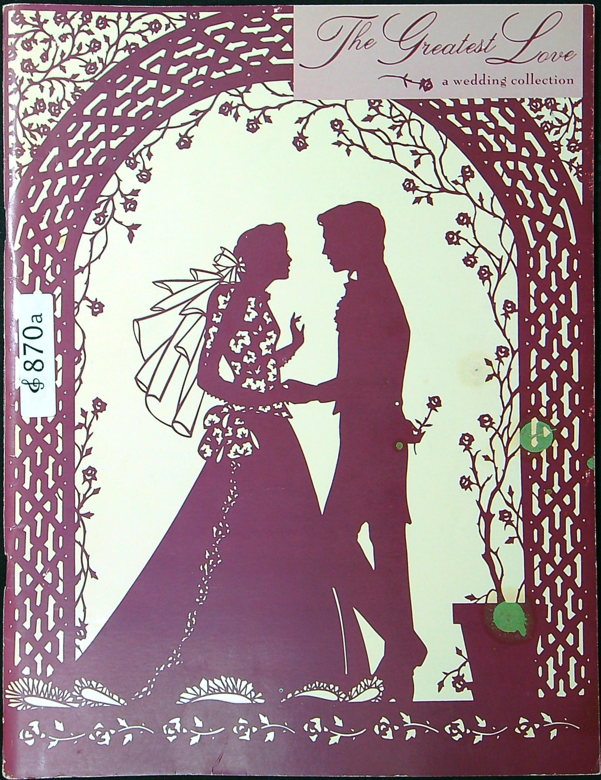 Greatest Love Wedding Collection Christian Music Book Sparrow Vintage 1987 870a