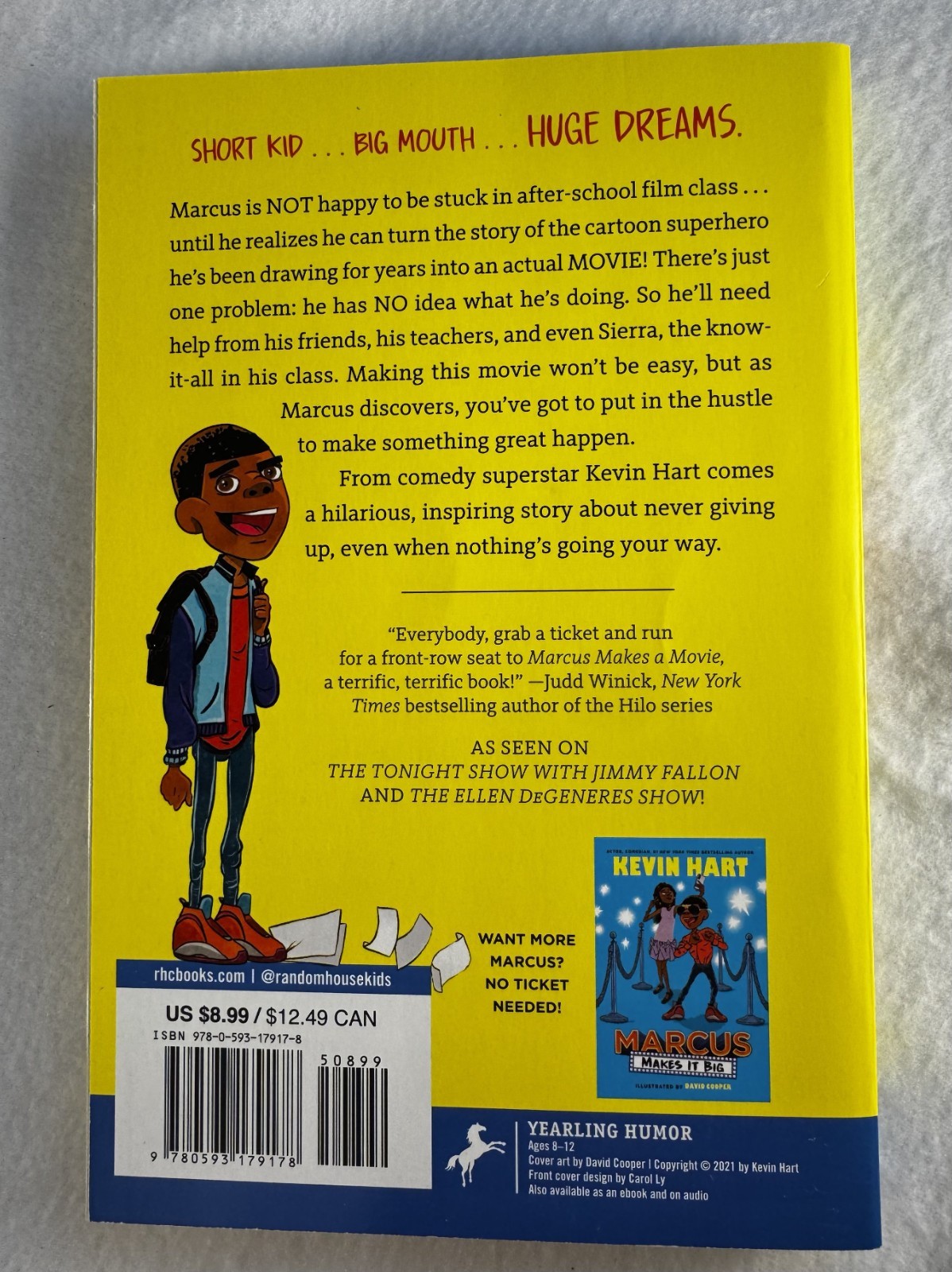 “Marcus Makes a Movie” by Kevin Hart #1 NYT Bestseller