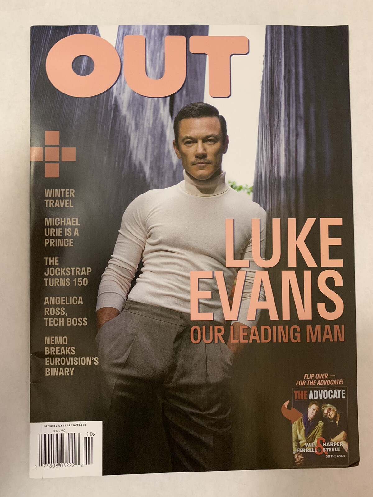 OUT Magazine/The Advocate Luke Evans Will Ferrell Harper Steele Sept/Oct 2024