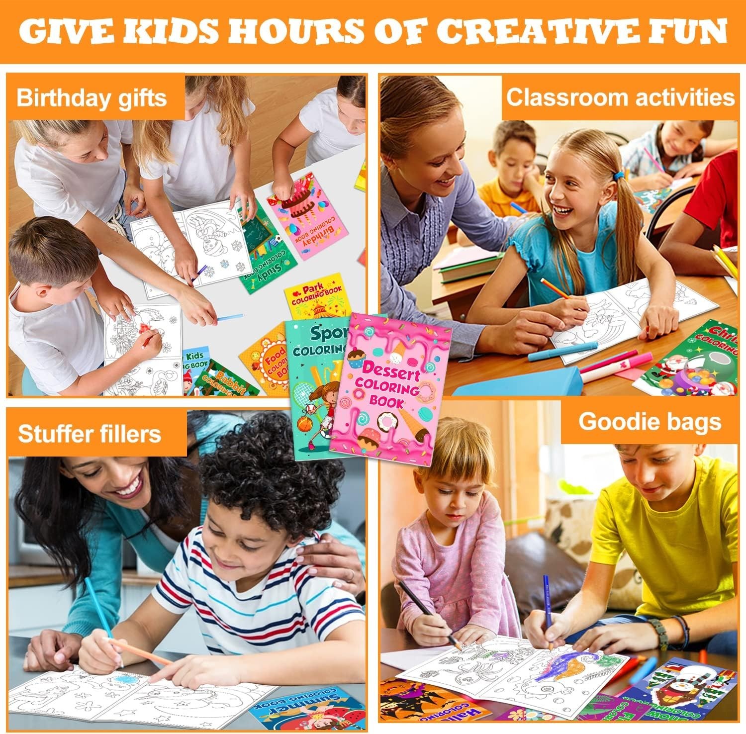 24Pack Coloring Books for Kids Ages 4-8 8-12, Small Bulk Coloring Books for Kids