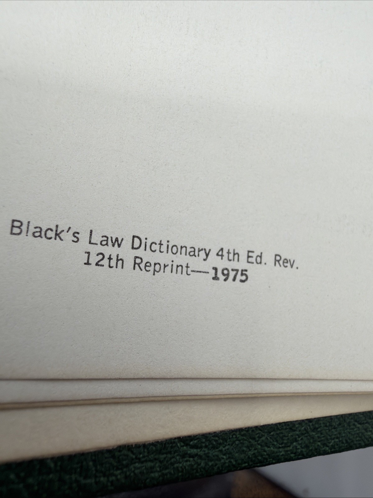Black’s Law Dictionary Revised Fourth Edition 1975 Henry Campbell Black Reprint