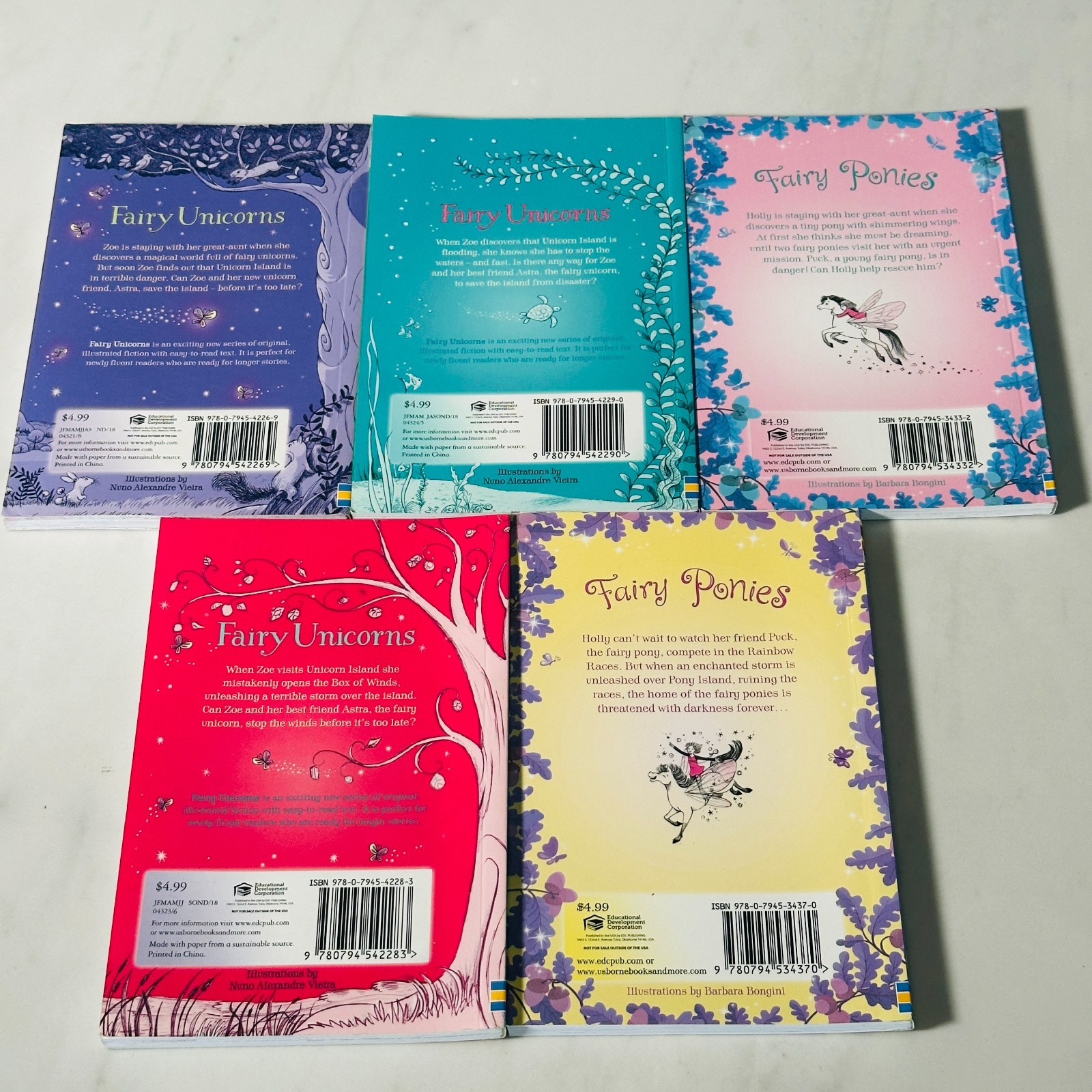 Fairy Unicorns & Ponies 5 Paperback Books – Ages 7-9 – By Zanna Davidson