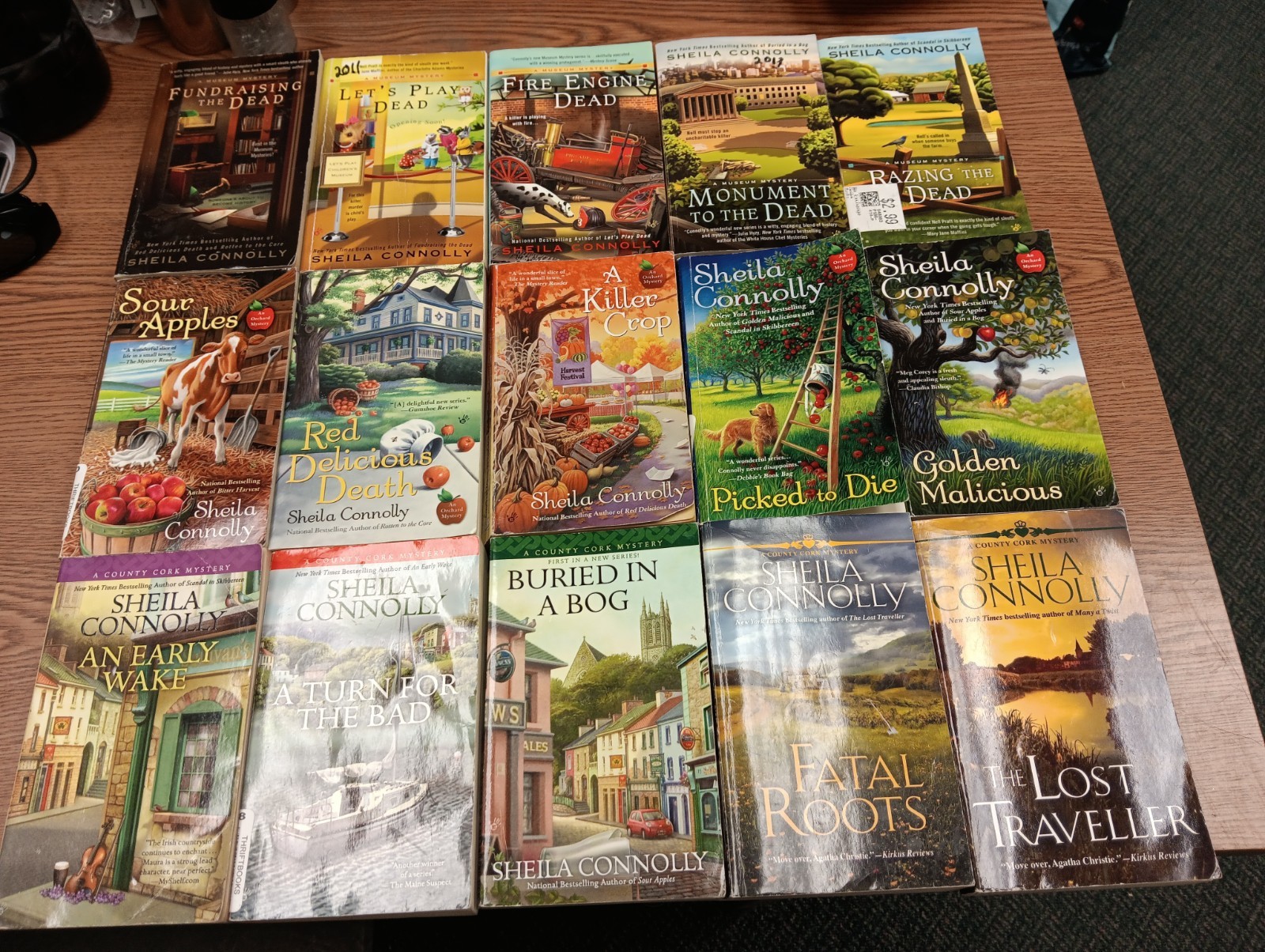 Lot of 15, Sheila Connolly, Cozy Mystery books, PB Orchard Museum County Cork