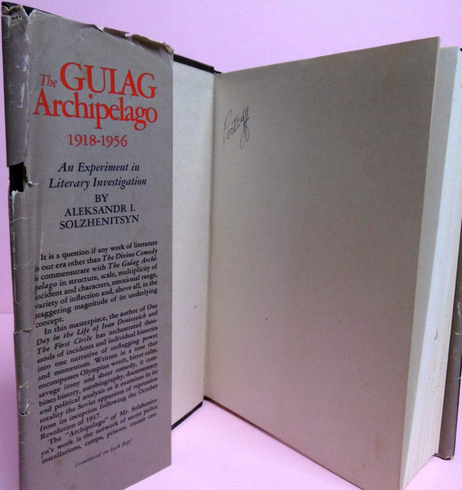 The Gulag Archipelago Set Vol. 1 & 2 by Aleksandr I. Solzhenitsyn 1st Edition