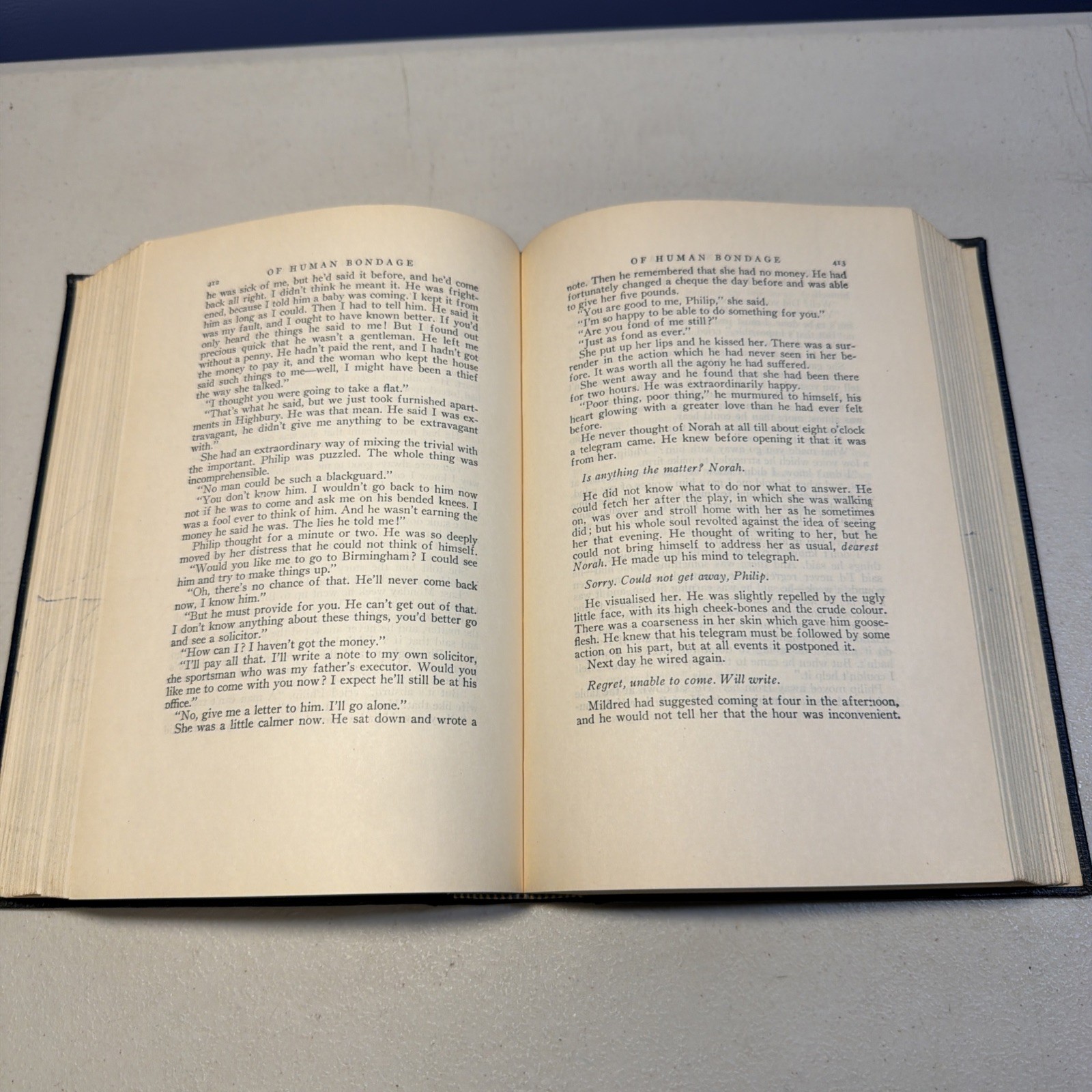 1915 “OF HUMAN BONDAGE” HC book, by W. Somerset Maugham RARE