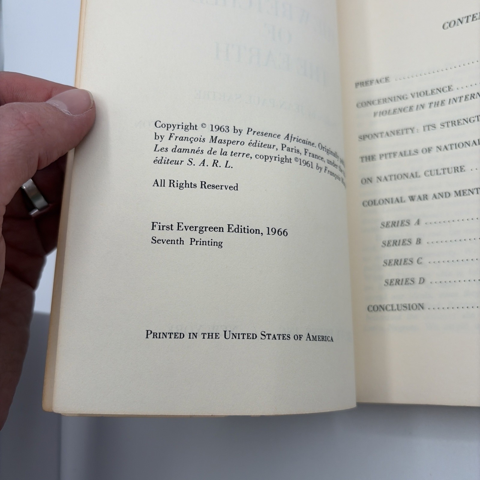 WRETCHED OF EARTH By Frantz Fanon First Evergreen Edition 1966