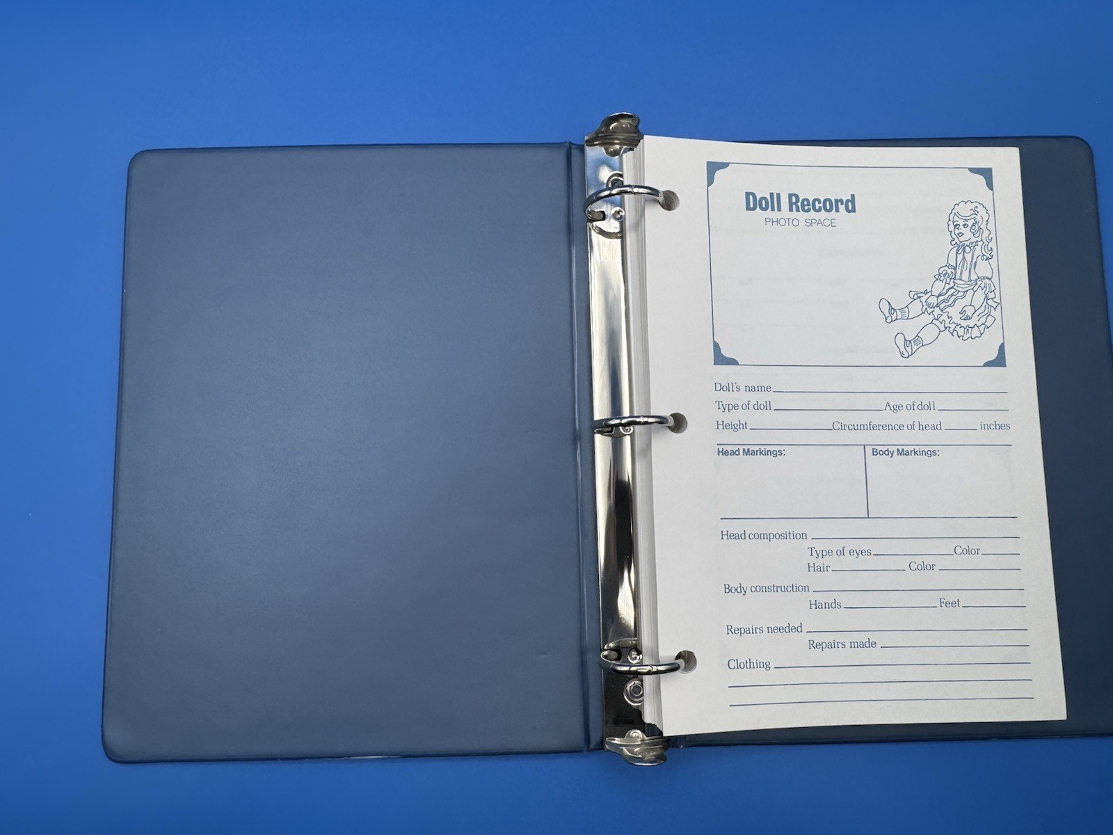 1983 Rosamond Studios DOLL RECORD BOOK Hardcover Doll List w/ Details 68 pages