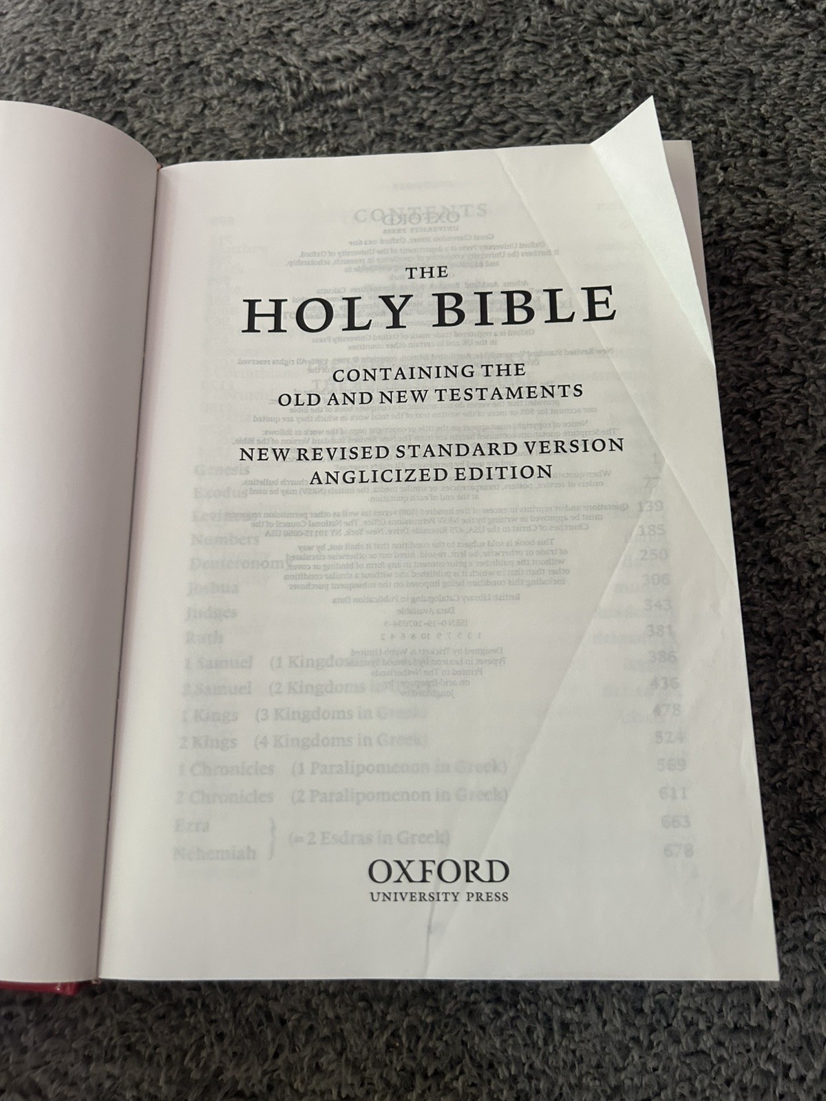 NRSV Bible – Oxford LARGE PRINT Edition – Hardcover – RARE Cover 1995