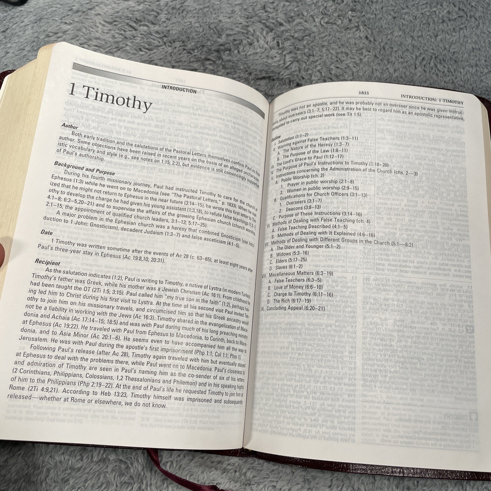 NIV Study Bible 10th Anniv. Edition New International Ver Burgundy Leather 1995