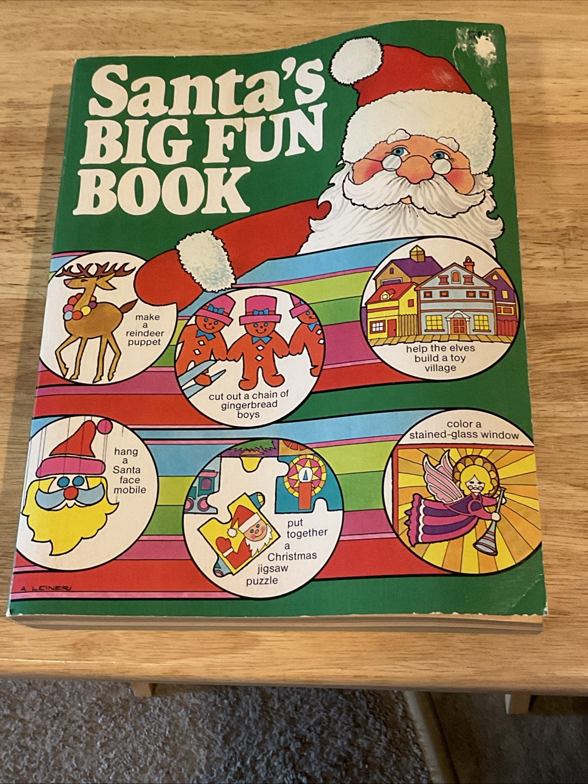 Vintage 1980 Santa’s Big Fun Book of Activities Stories Puzzles 512 Pages Unused