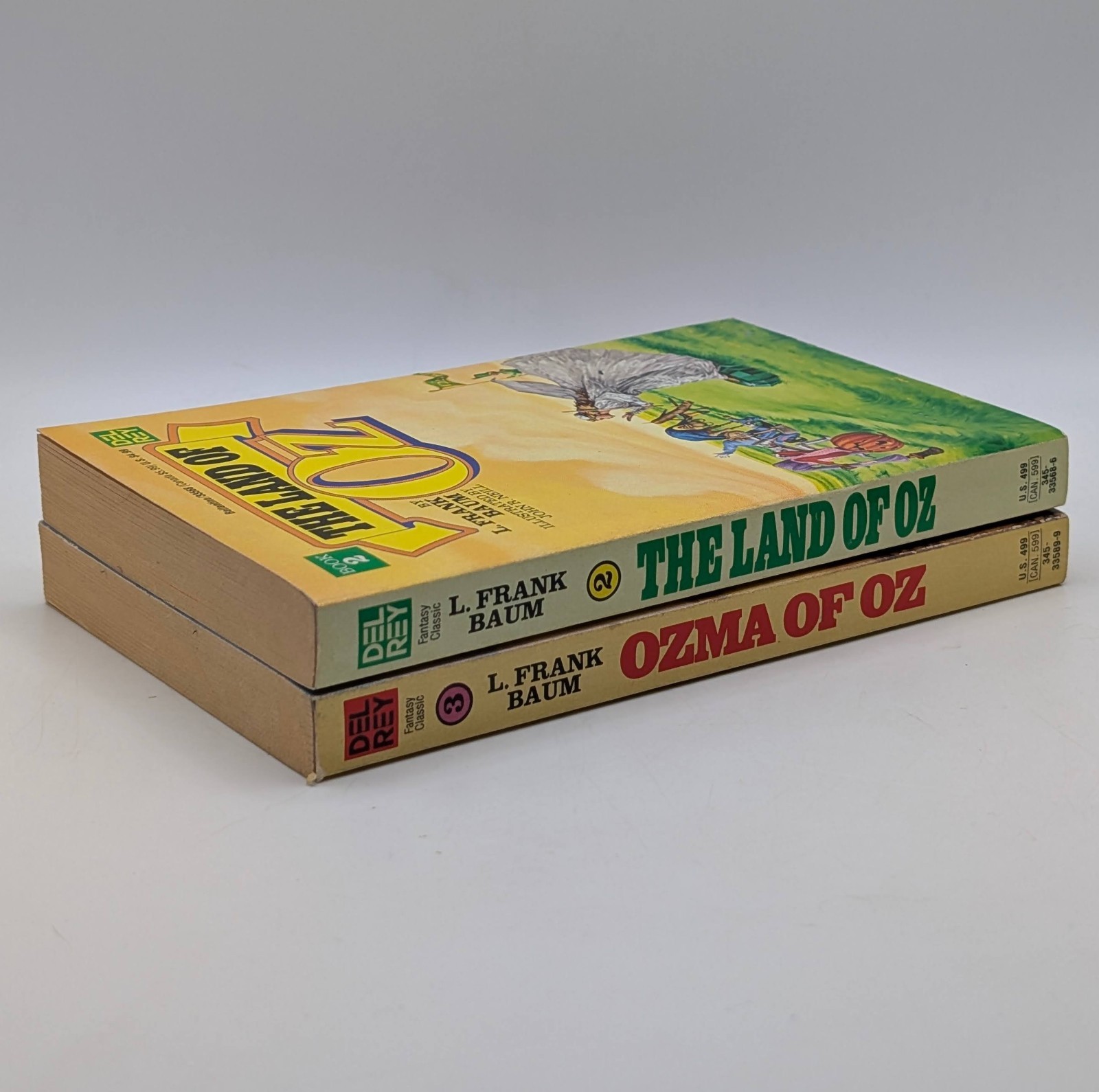 L. Frank Baum Book Lot 2 Ozma & Land Of Oz Del Rey Paperback Set #2 #3 Herring