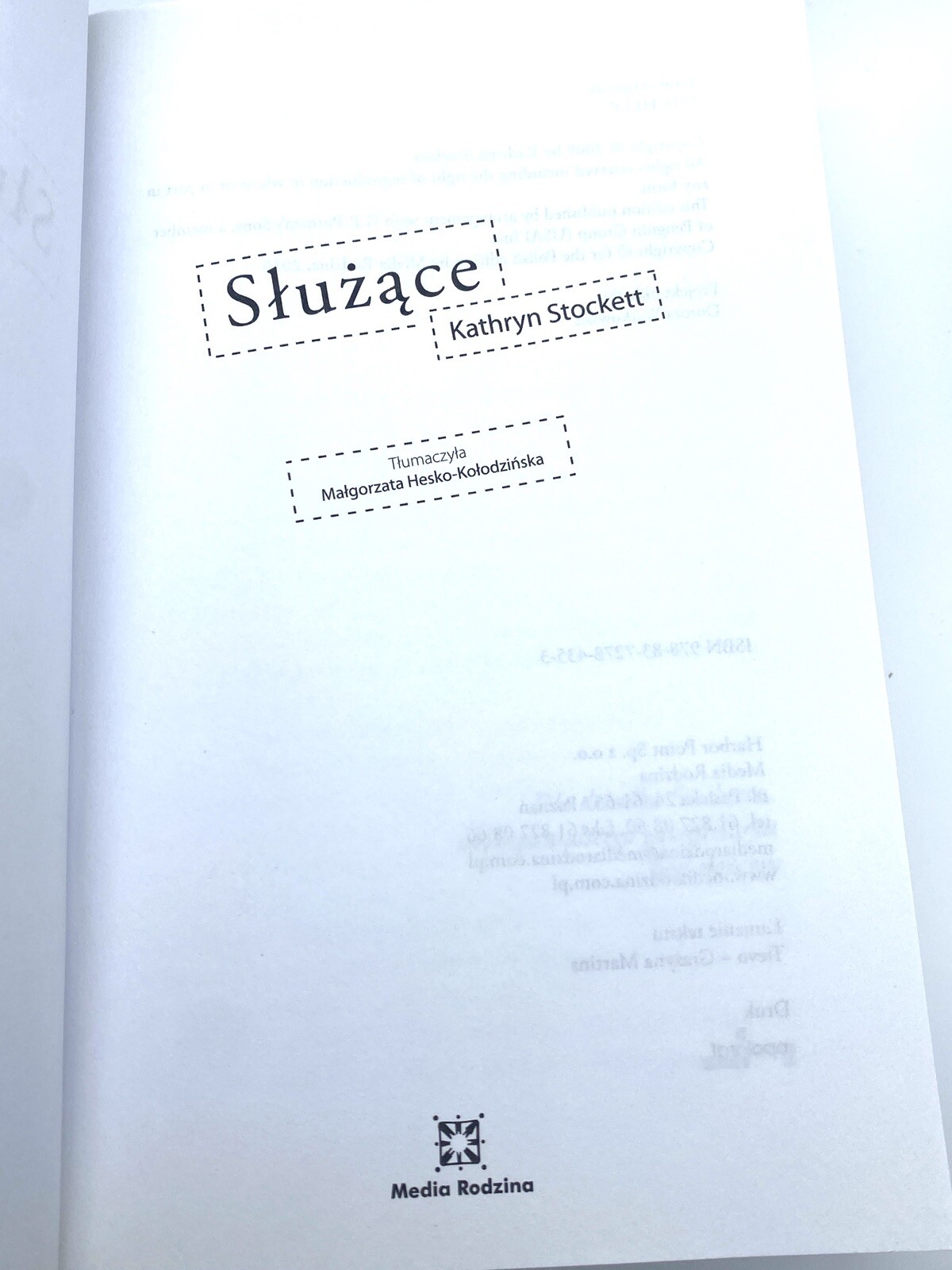 SLUZACE (POLISH) By Kathryn Stockett Paperback Very Good Condition