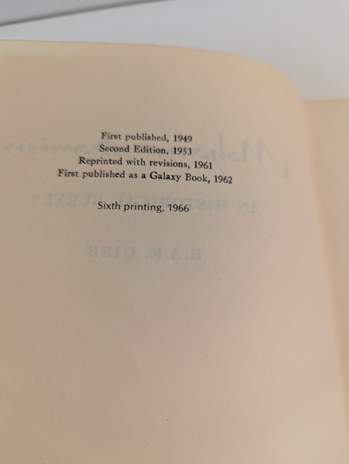 Muhammedanism by H. A. R. Gibb English 1966 Sixth Printing
