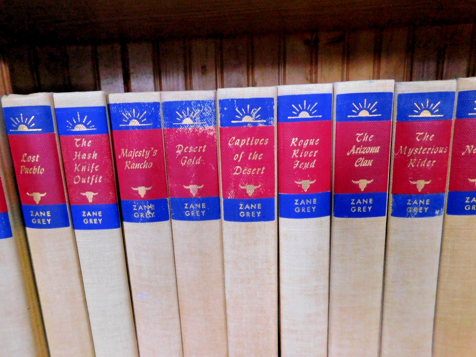 ZANE GREY 58 Book Lot Hardcover Matching Set Walter J Black Western Novels Clean