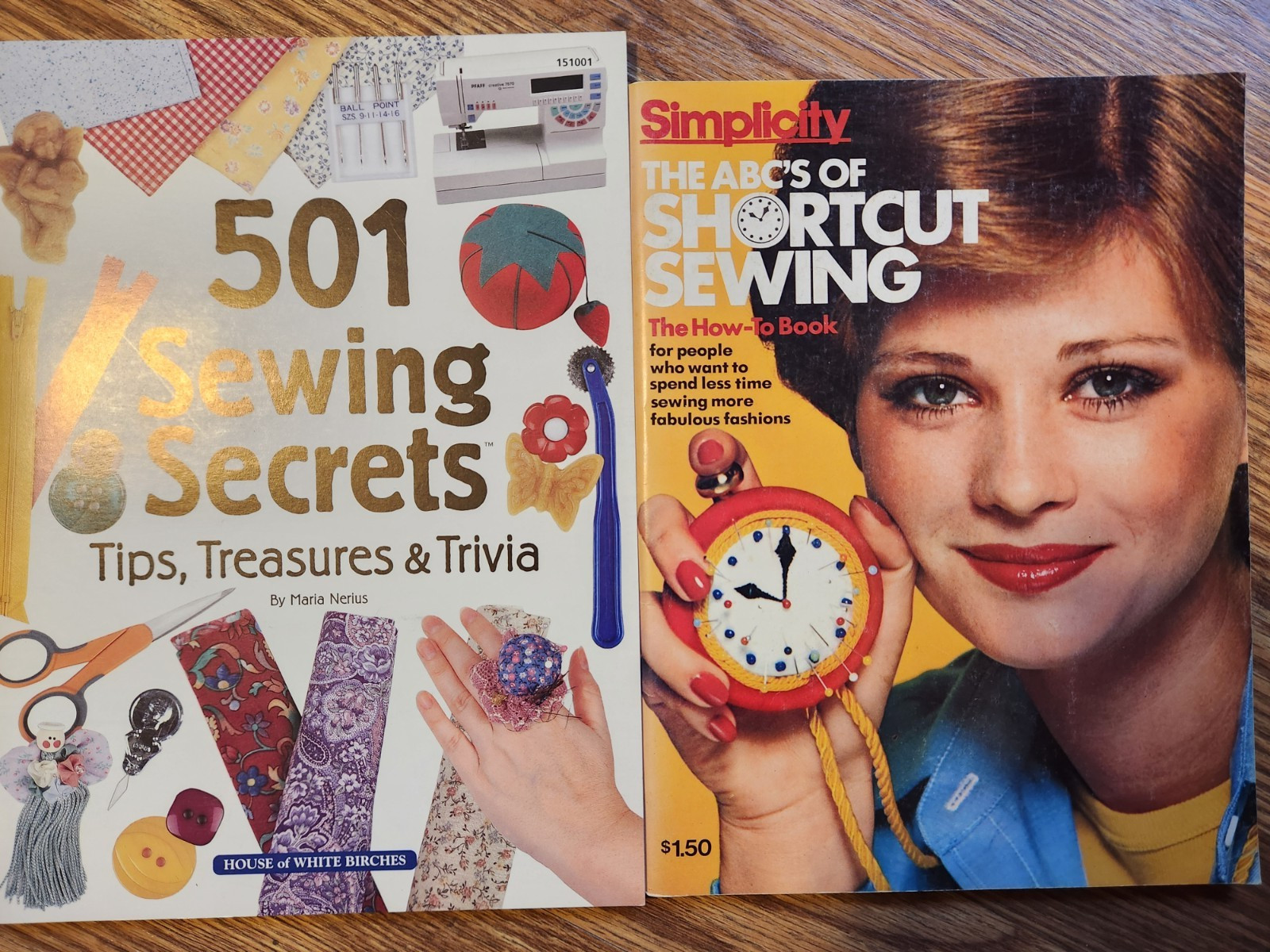 2 books: Simplicity ABCs of shortcut sewing, 501 Sewing Secrets