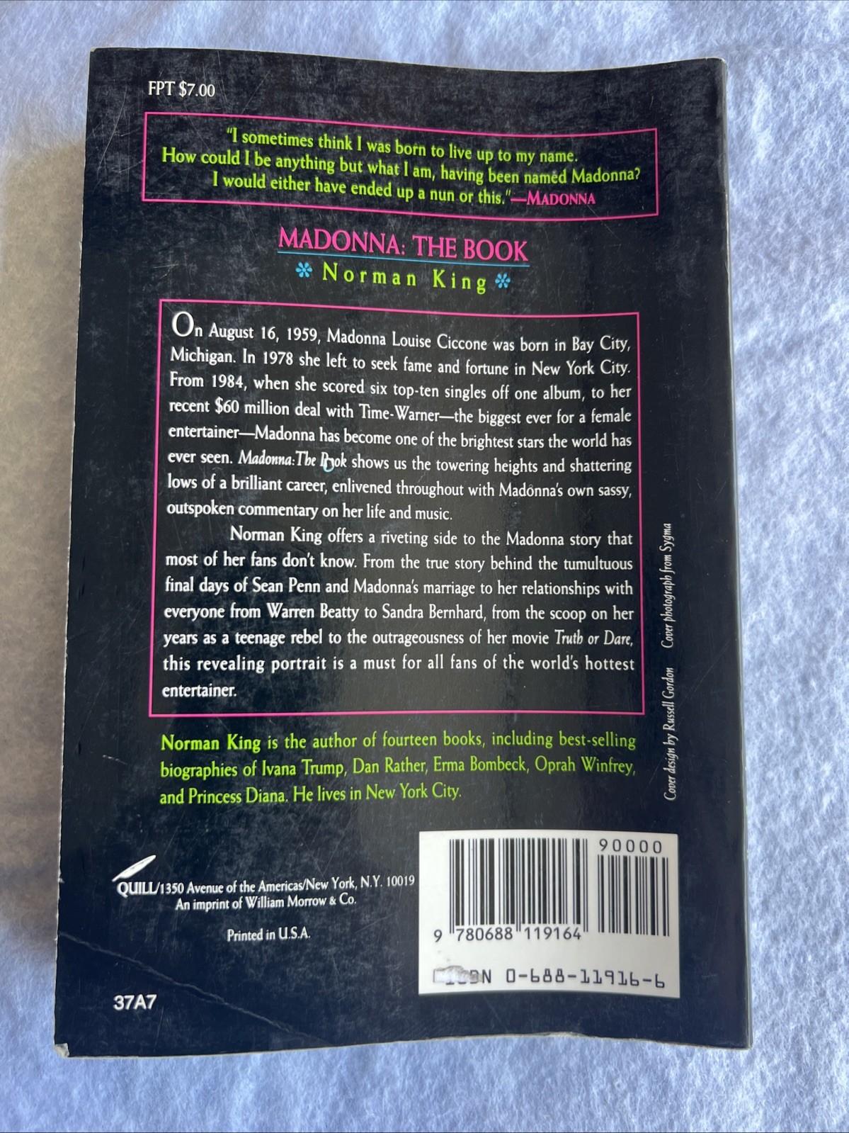 MADONNA The Book large paperback book from 1992