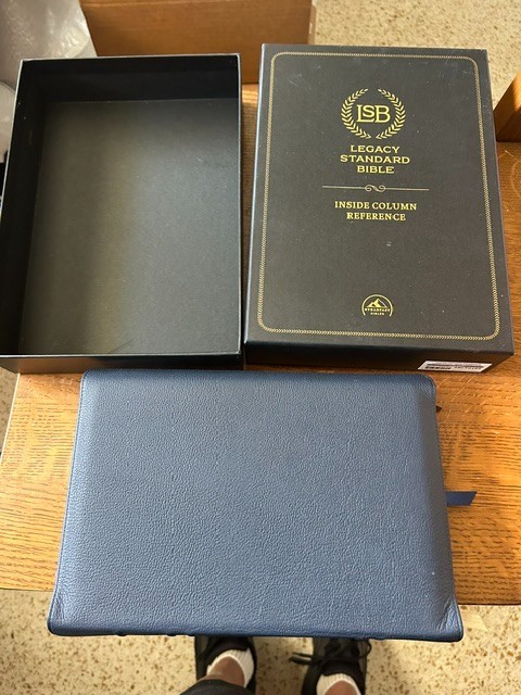 Legacy Standard Bible, Large Print Wide Margin – Edge-Lined Goatskin, Blue New