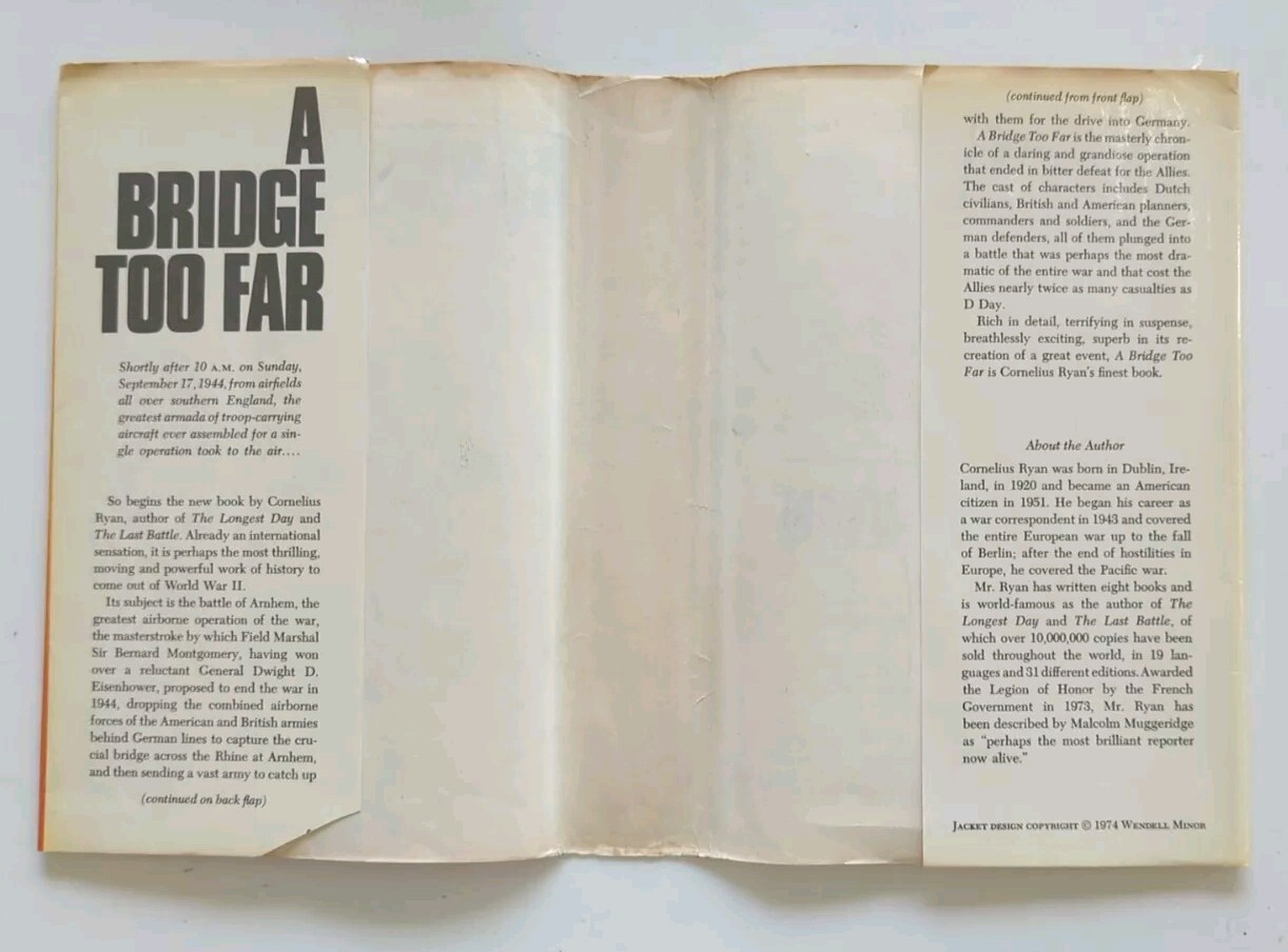 A Bridge Too Far by Cornelius Ryan – 1st Edition & Print HC/DJ