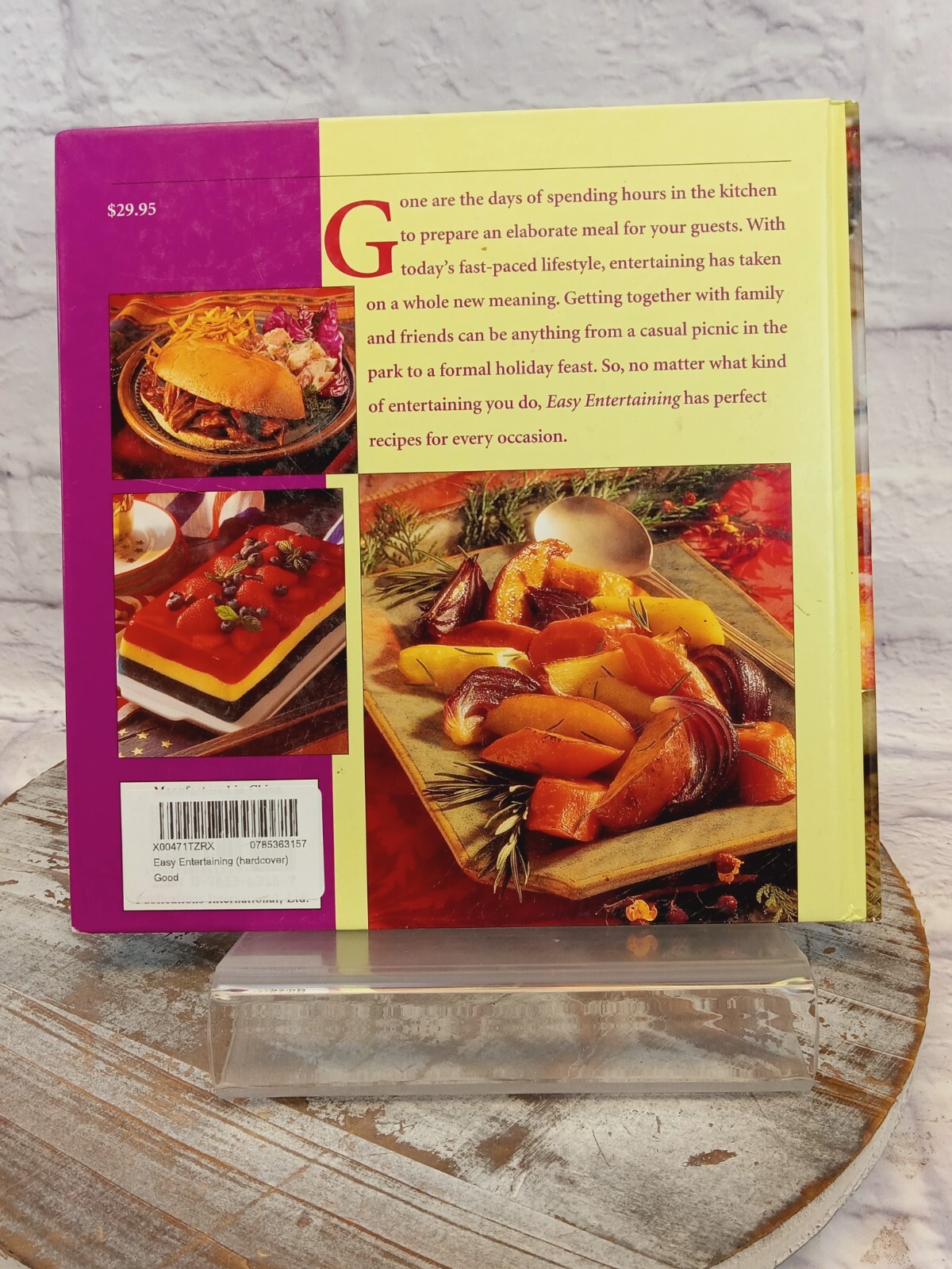 EASY ENTERTAINING COOKBOOK FROM 2000 – 371 COLORED PAGES .