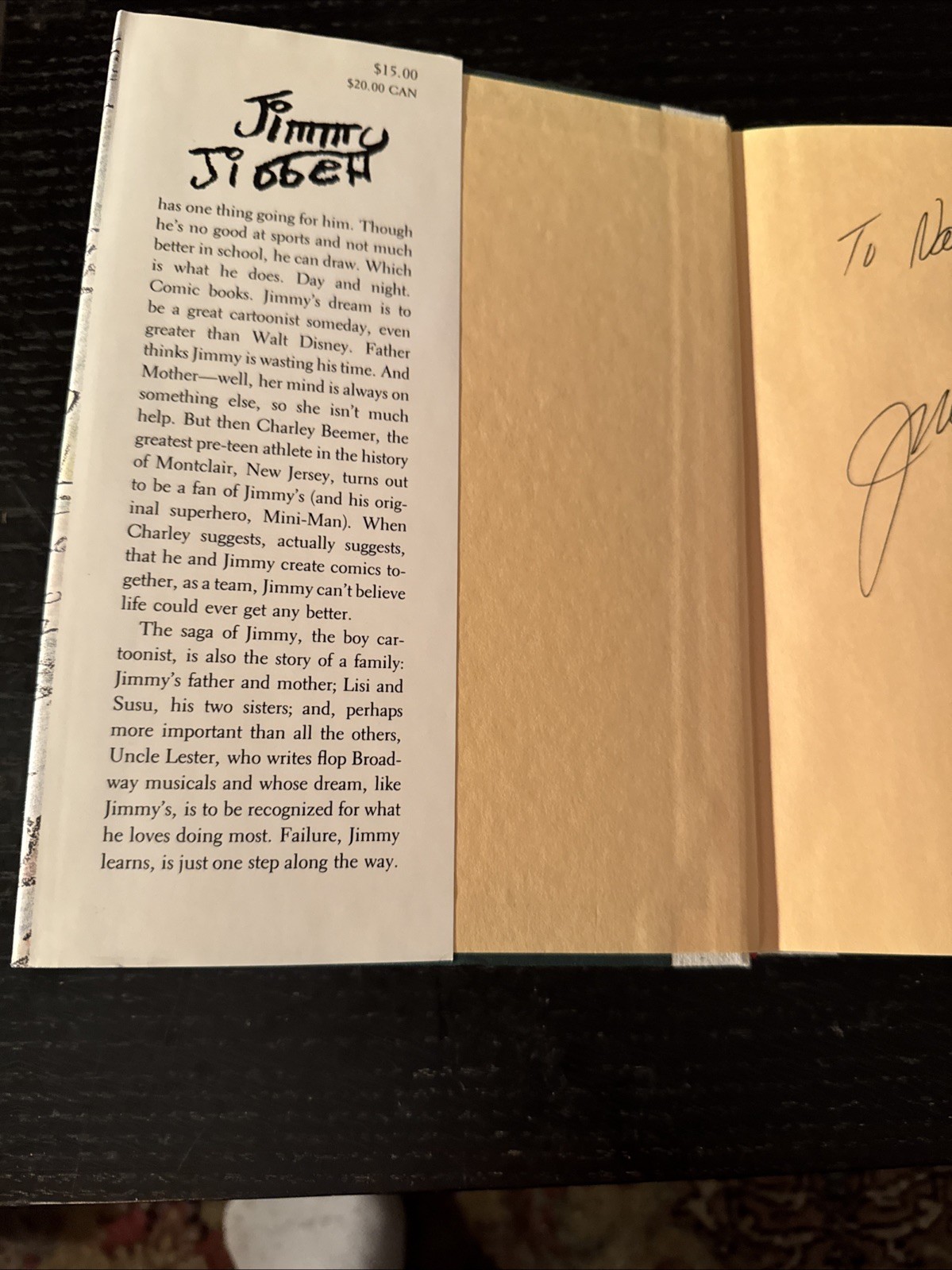 JULES FEIFFER THE MAN IN THE CEILING SIGNED FIRST PRINT