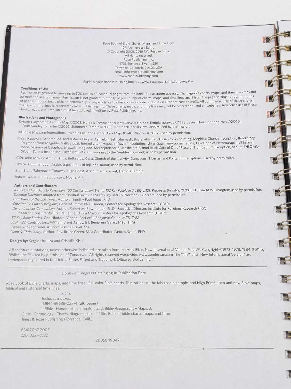 Rose Book of Bible Charts, Maps, & Time Lines 10th Anniversary – Spiral Bound
