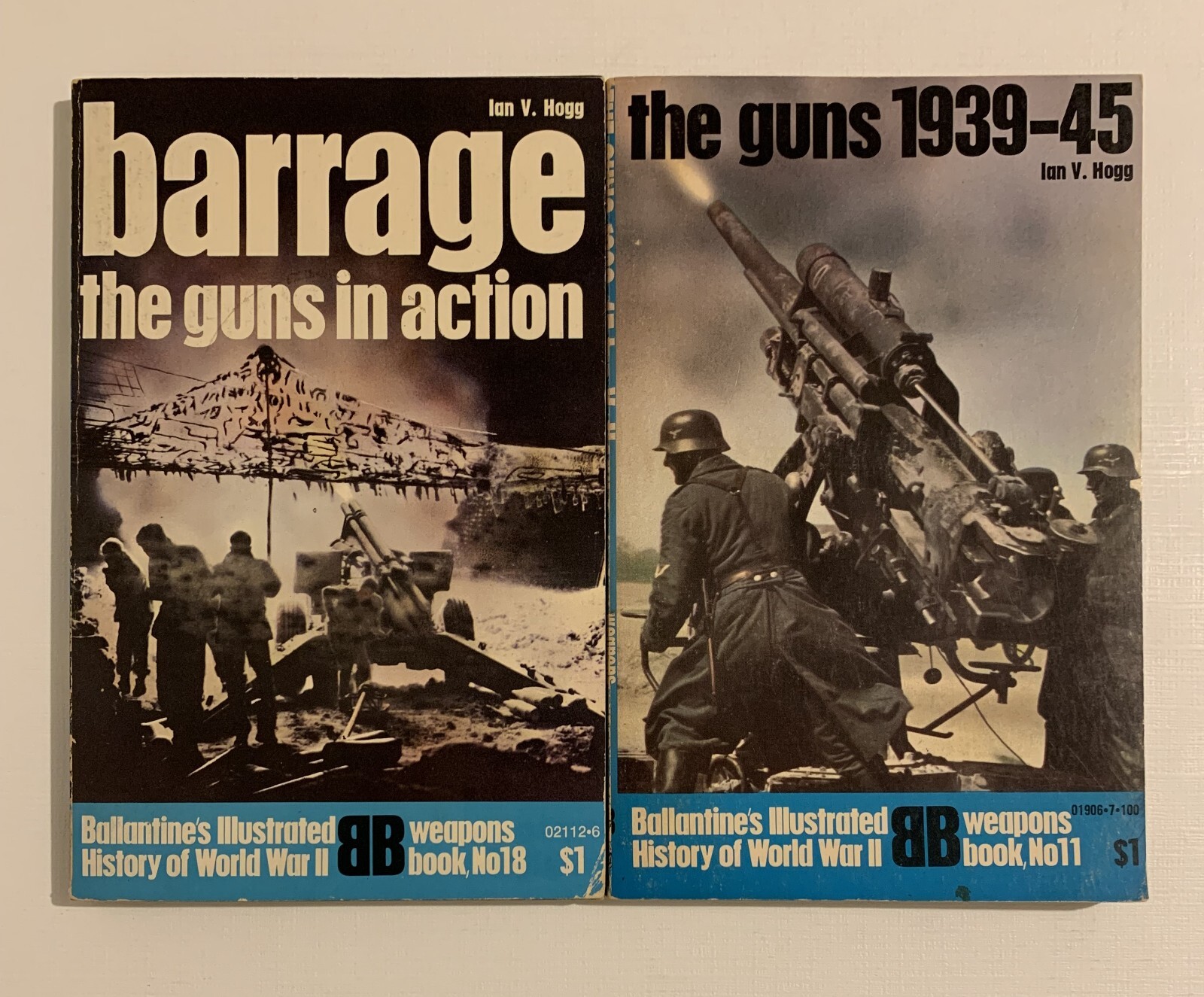 WWII Militaria Book Lot 2 Ian V Hogg Ballantine Illustrated History Weapons Set
