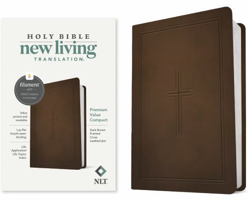NLT Premium Value Compact Bible, Filament-Enabled Edition (LeatherLike, Dark Bro