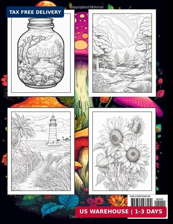 Stress Relief Coloring Book For Adults: Large print adult colouring book with re