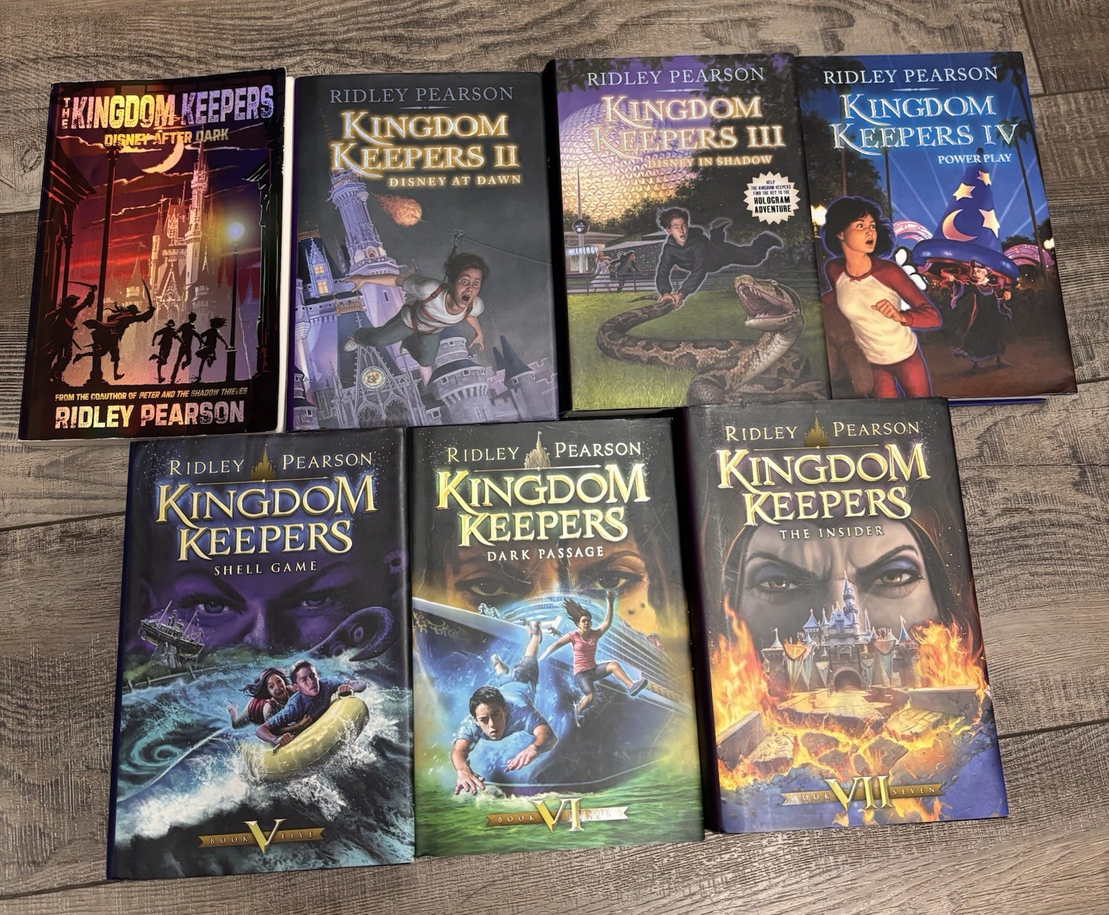 7 KINGDOM KEEPERS Complete Set Ridley Pearson Disney Hardcover Lot 1 2 3 4 5 6 7