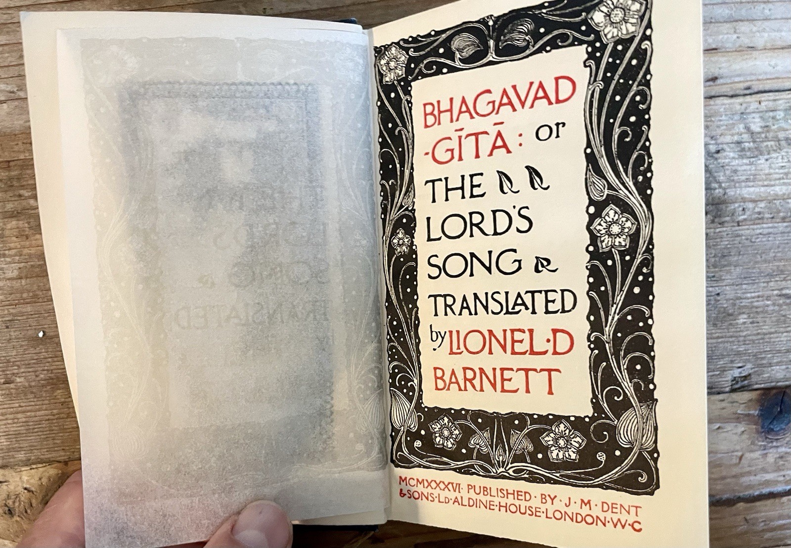 1926 Temple Classics Bhagavad-Gita Barnett HC Illustrated Compact Ed